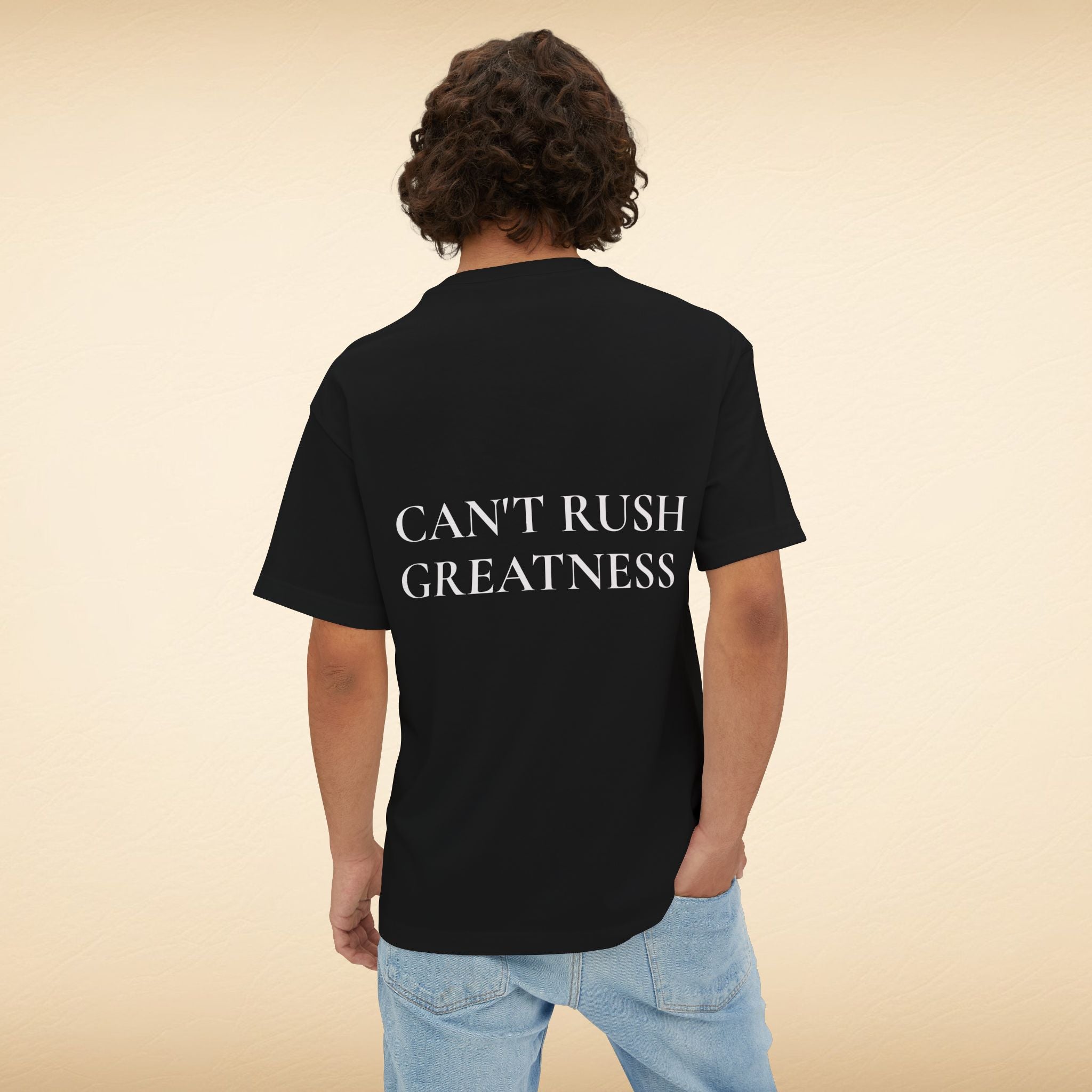 Premium Typography Tee – CAN’T RUSH GREATNESS Edition