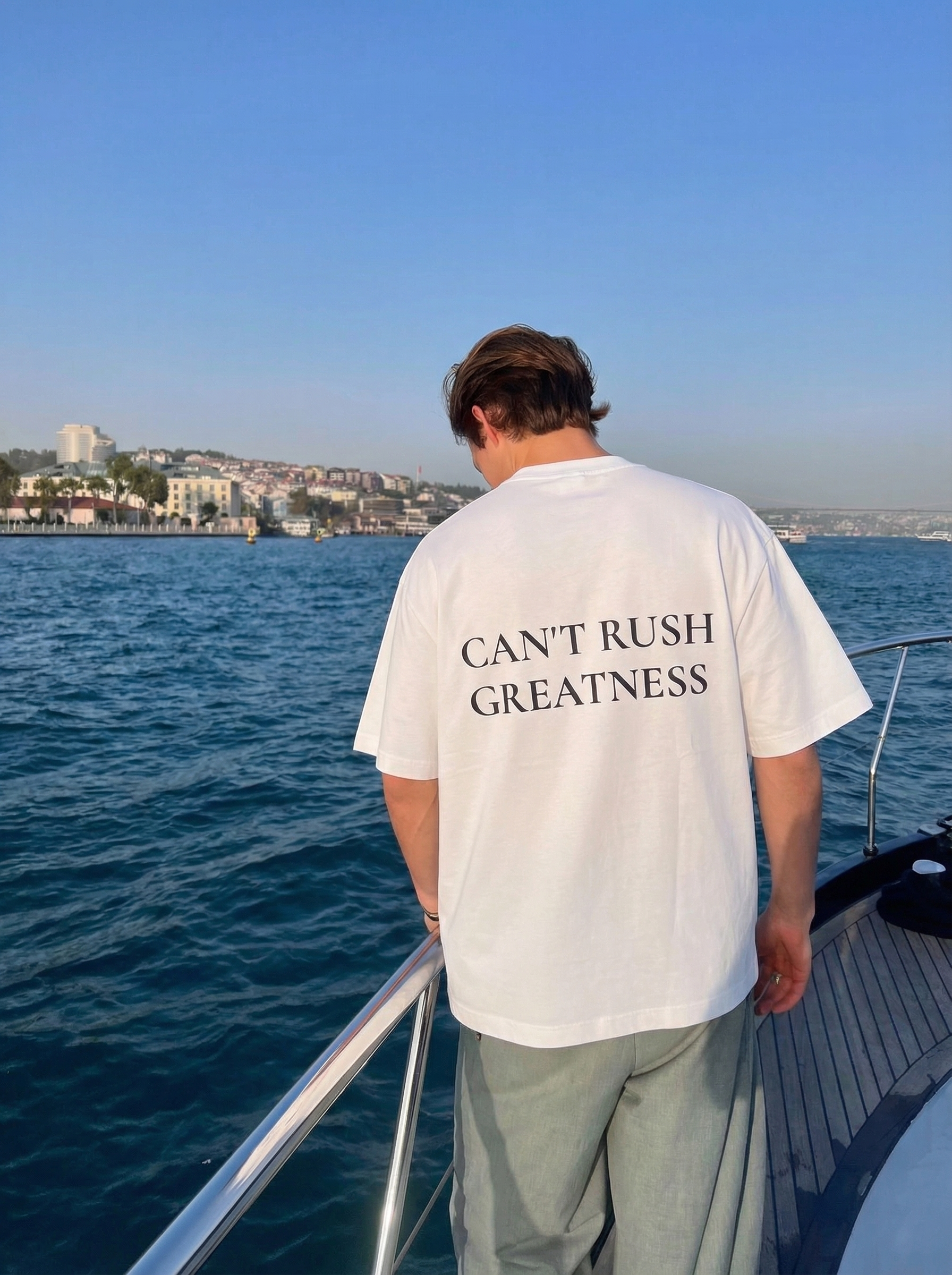 Premium Typography Tee – CAN’T RUSH GREATNESS Edition